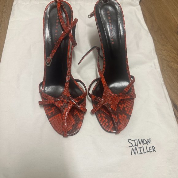 Simon Miller T-Strap Red Pumps - Picture 3 of 7